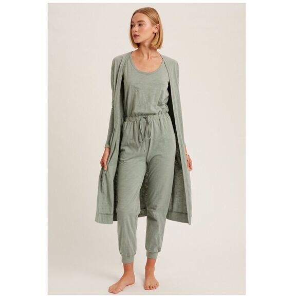𝅺textured cotton jumpsuit & long cardigan knit sets - Picture 4 of 16